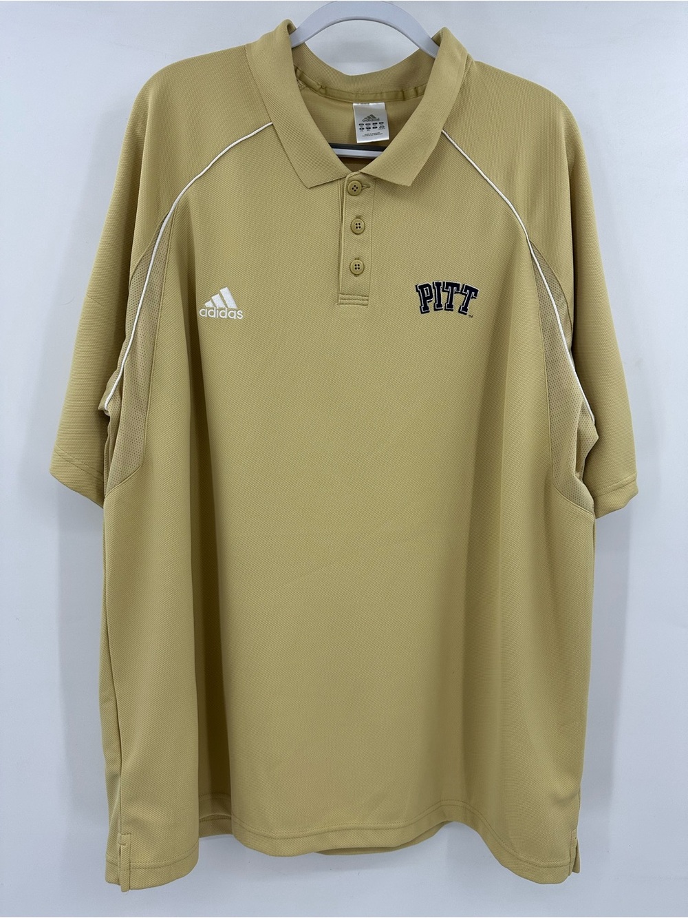 adidas Men’s Polo Shirt in Gold With Pitt Chest Logo